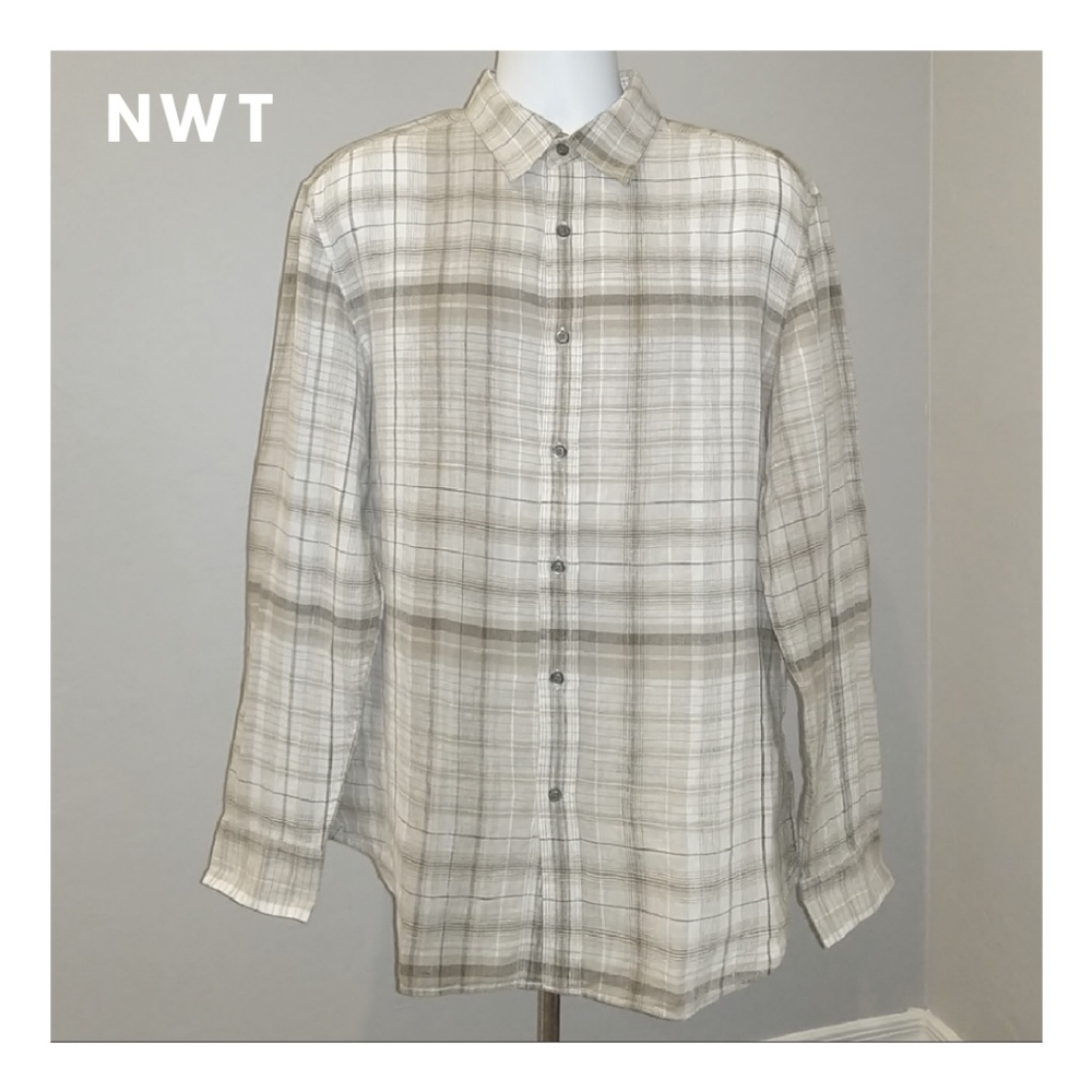 Mens Banana Republic 100% linen long sleeve shirt